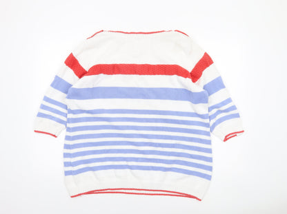 Country Rose Womens Multicoloured Striped Cotton Pullover Jumper XL