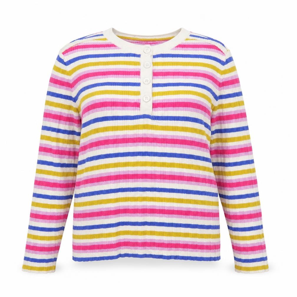 Womens UK Size 16 TU Multicoloured Henley Jumper