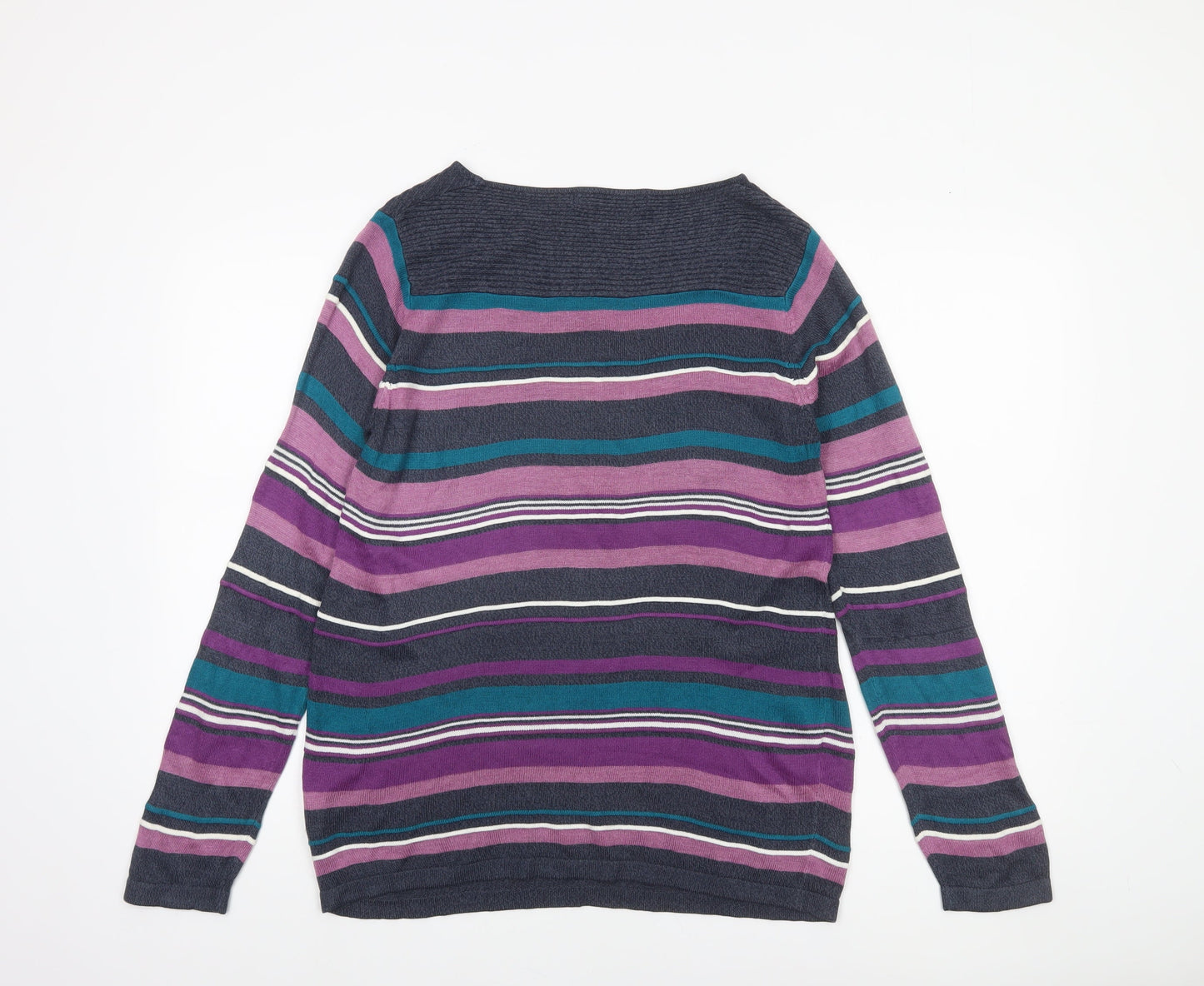 Isle Essentials Women's Multicoloured Striped Cotton Jumper Size S 10-12