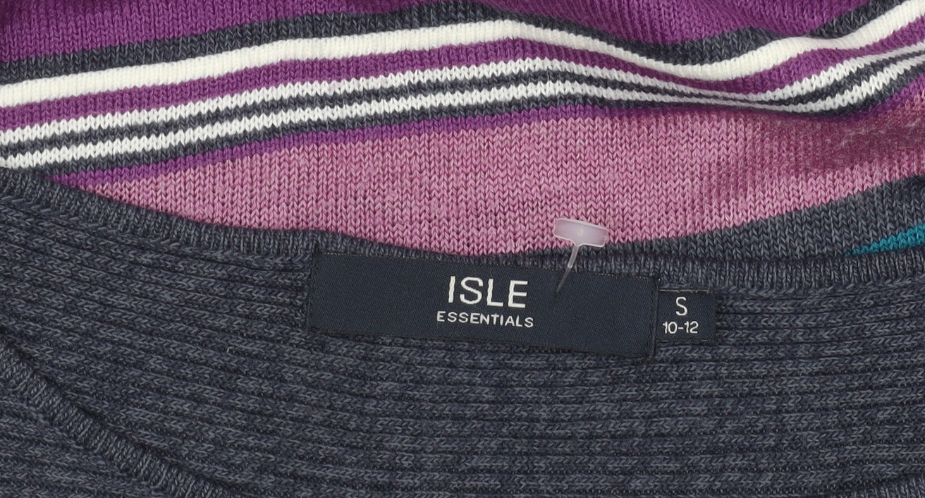 Isle Essentials Women's Multicoloured Striped Cotton Jumper Size S 10-12