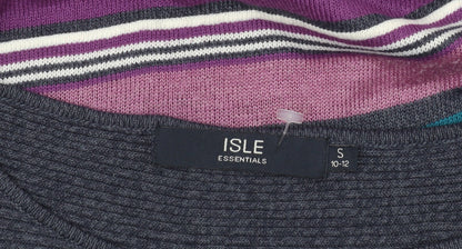 Isle Essentials Women's Multicoloured Striped Cotton Jumper Size S 10-12