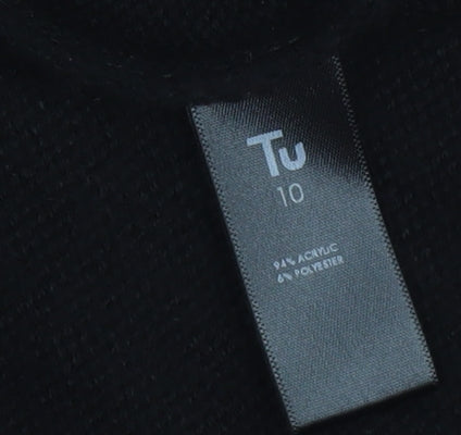 Tu Women’s Black Pink Fair Isle Knit Jumper Dress Size 10