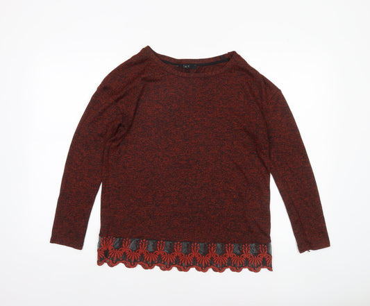 Next Women’s Red Knit Jumper Size 10 Long Sleeve Boat Neck