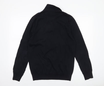 Next Men’s Blue Striped Collared Cotton Jumper M