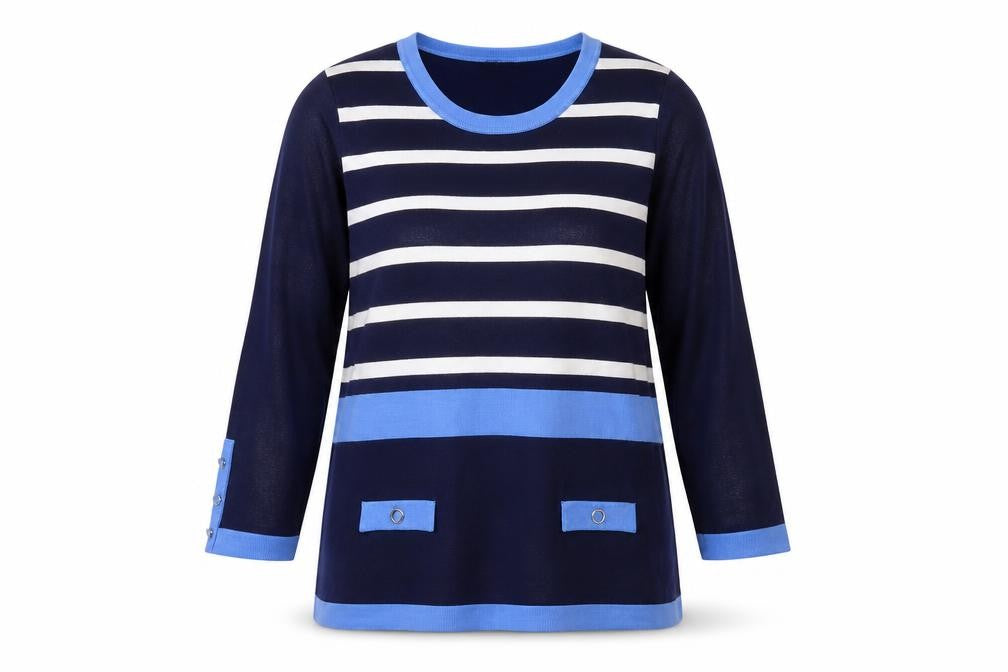 Womens UK Size 10 Marble Blue Pullover Jumper