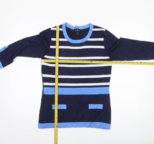Womens UK Size 10 Marble Blue Pullover Jumper