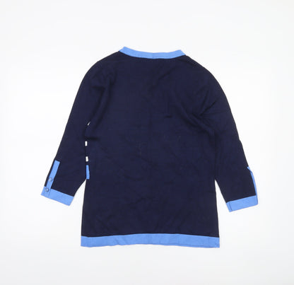 Womens UK Size 10 Marble Blue Pullover Jumper