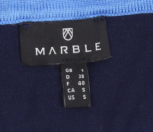 Womens UK Size 10 Marble Blue Pullover Jumper
