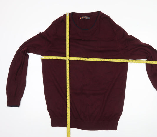 Ben Sherman Men's Red XL Cotton Crew Neck Pullover Jumper