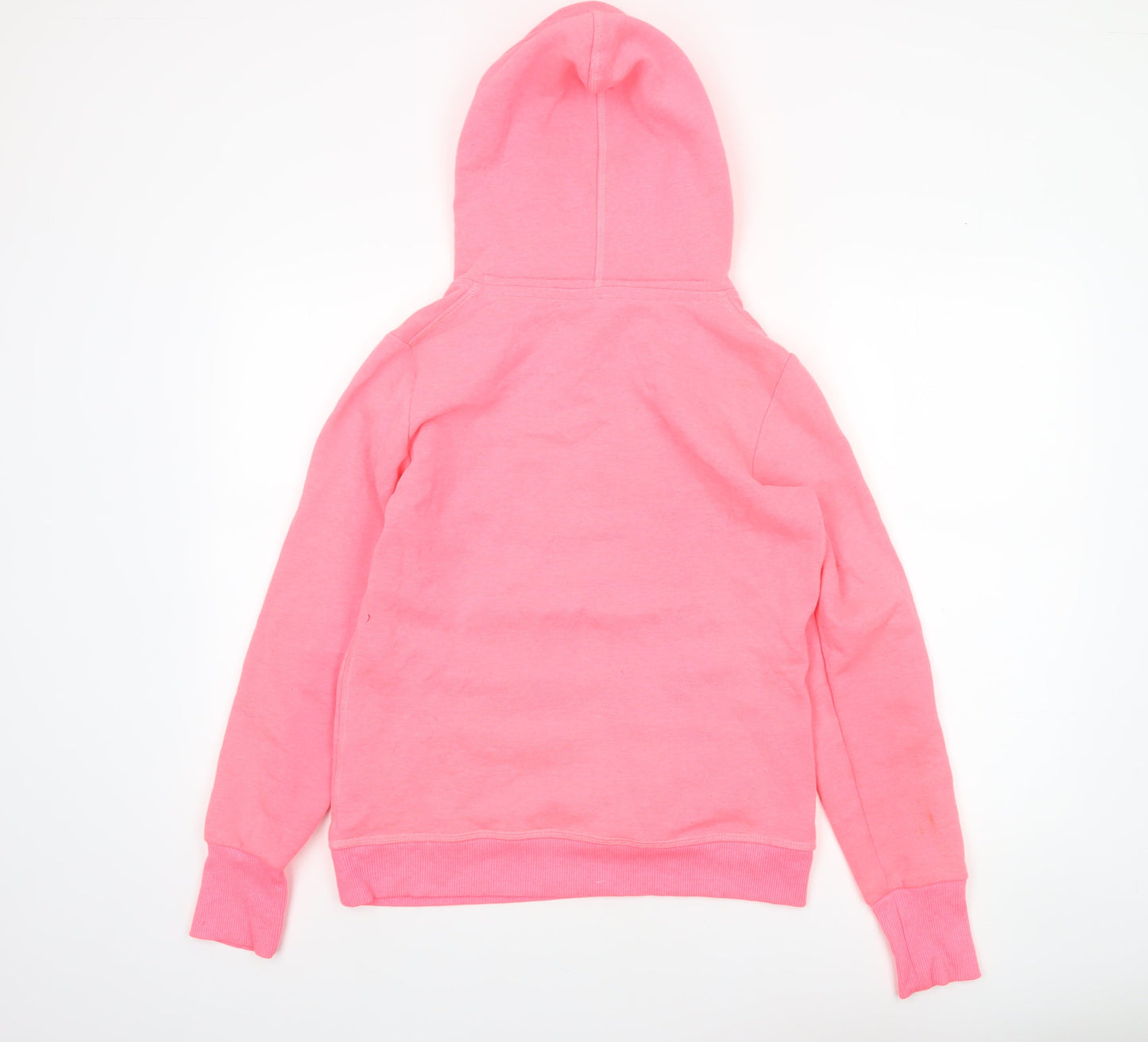 Superdry Women Pink Pullover Hoodie M Cotton Blend Casual