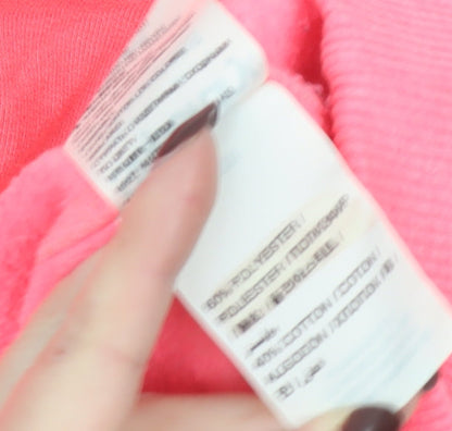 Superdry Women Pink Pullover Hoodie M Cotton Blend Casual