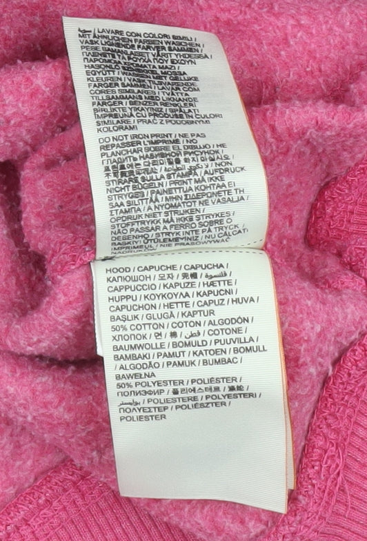 Superdry Women's Pink Pullover Hoodie Size M - Vintage Graphic Sweatshirt