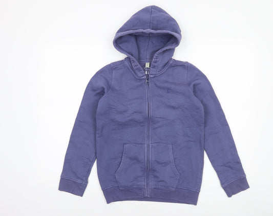 Joules Girls Purple Full Zip Cotton Hoodie 9-10 Years