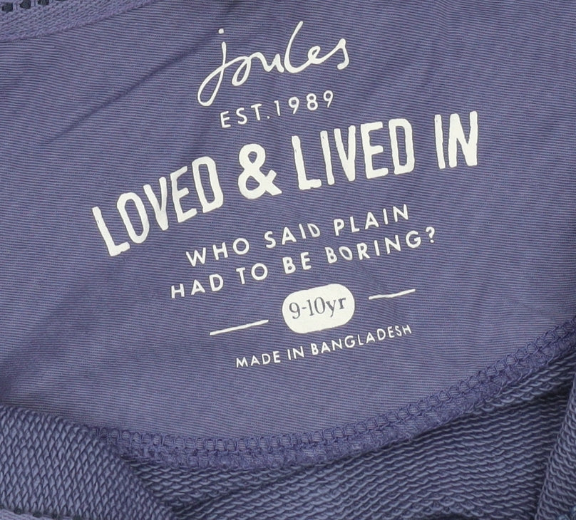 Joules Girls Purple Full Zip Cotton Hoodie 9-10 Years