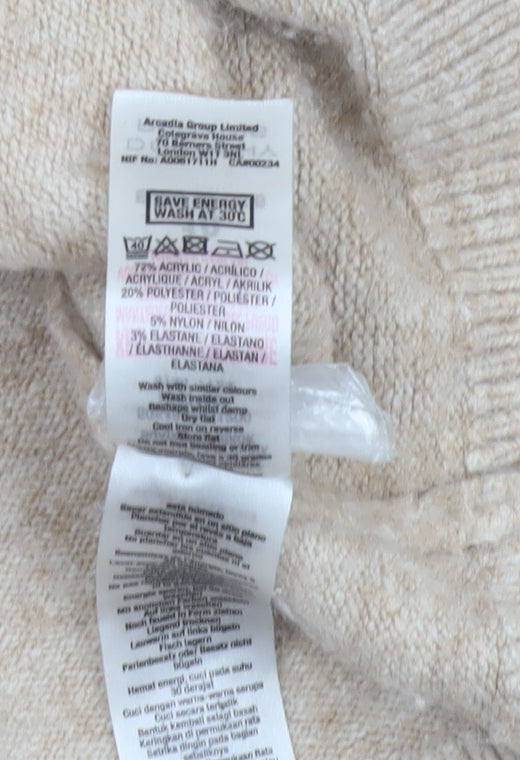 Dorothy Perkins Women’s Beige Fair Isle Knit Jumper UK 10