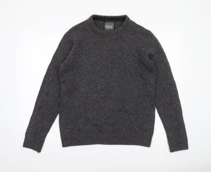 Charles Wilson Men's Grey Wool Cotton Crew Neck Jumper Size M