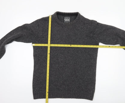 Charles Wilson Men's Grey Wool Cotton Crew Neck Jumper Size M