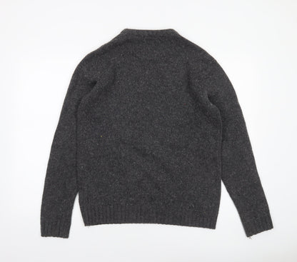 Charles Wilson Men's Grey Wool Cotton Crew Neck Jumper Size M