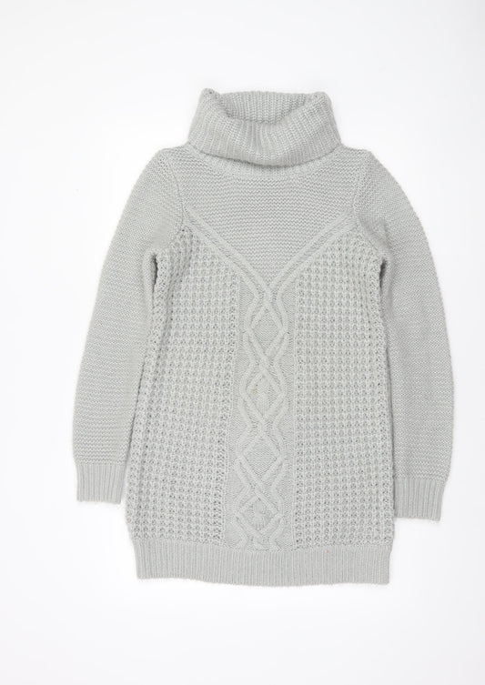 Womens UK Size XS Oasis Grey Tunic Jumper