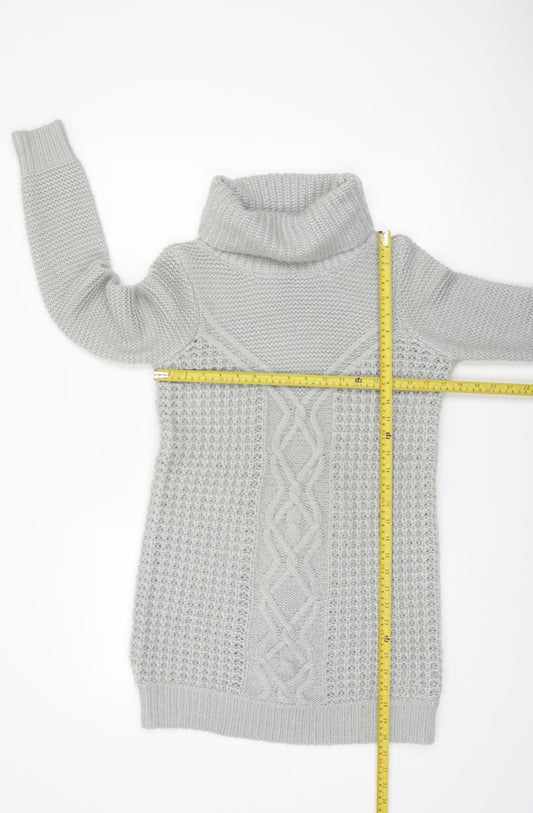 Womens UK Size XS Oasis Grey Tunic Jumper