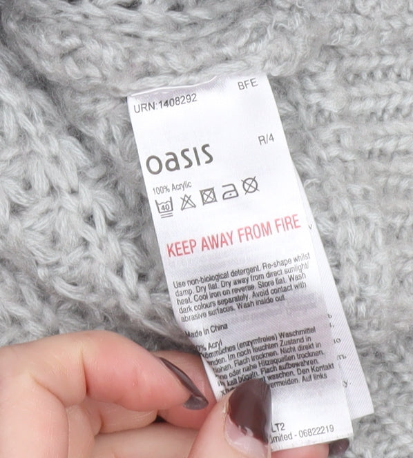 Womens UK Size XS Oasis Grey Tunic Jumper