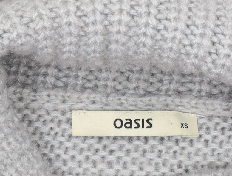Womens UK Size XS Oasis Grey Tunic Jumper
