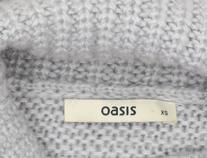 Womens UK Size XS Oasis Grey Tunic Jumper