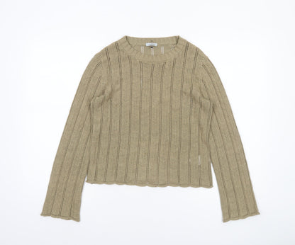 Jigsaw Women’s Beige XS Open-Knit Cotton Blend Jumper