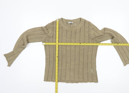 Jigsaw Women’s Beige XS Open-Knit Cotton Blend Jumper