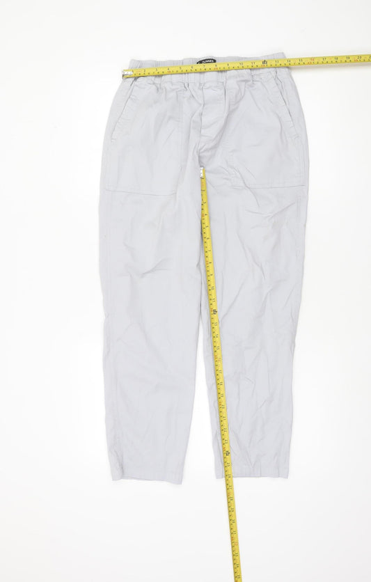 Dunnes Stores Women Grey Cargo Trousers Size 14 Cotton Blend