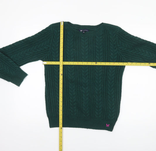 Crew Clothing Women’s Green Cable Knit Jumper Size 10