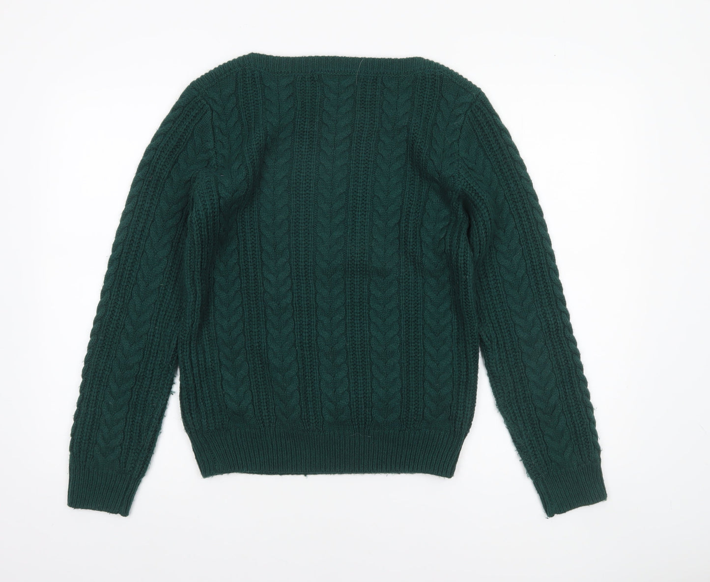 Crew Clothing Women’s Green Cable Knit Jumper Size 10