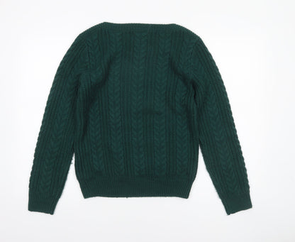 Crew Clothing Women’s Green Cable Knit Jumper Size 10