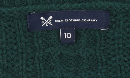 Crew Clothing Women’s Green Cable Knit Jumper Size 10