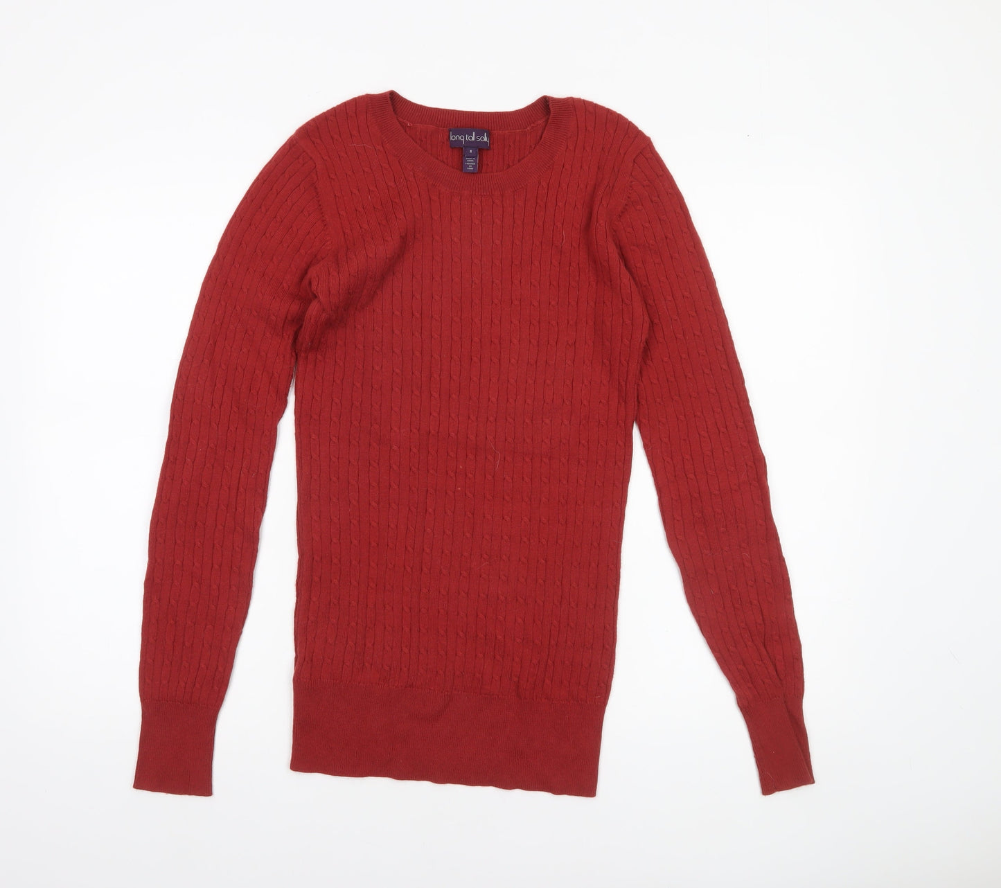 Long Tall Sally Women’s Red Cable-Knit Cotton Jumper Size S