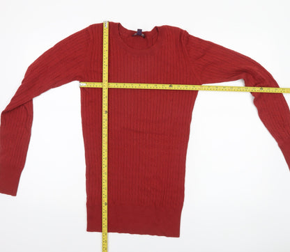 Long Tall Sally Women’s Red Cable-Knit Cotton Jumper Size S