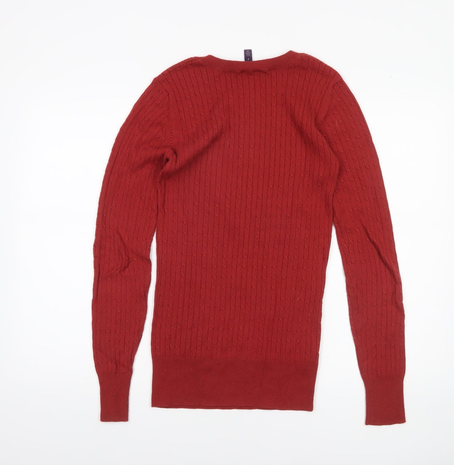 Long Tall Sally Women’s Red Cable-Knit Cotton Jumper Size S