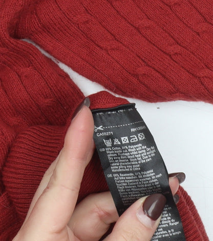 Long Tall Sally Women’s Red Cable-Knit Cotton Jumper Size S