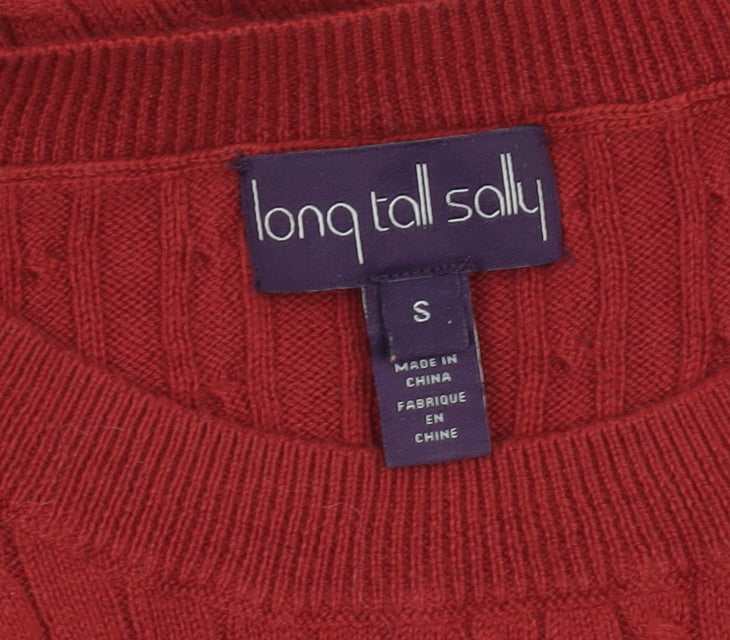 Long Tall Sally Women’s Red Cable-Knit Cotton Jumper Size S