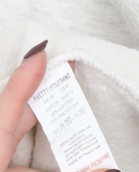 Womens UK Size 10 PRETTYLITTLETHING Beige Pullover Sweatshirt