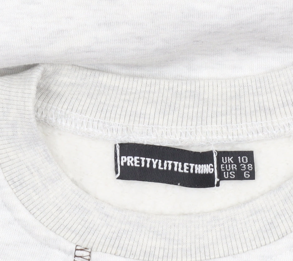 Womens UK Size 10 PRETTYLITTLETHING Beige Pullover Sweatshirt