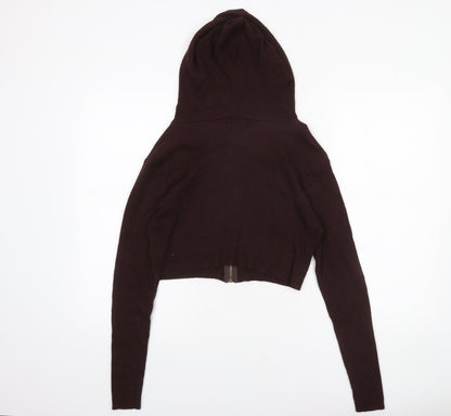 Womens UK Size M PRETTYLITTLETHING Brown Full Zip Jumper