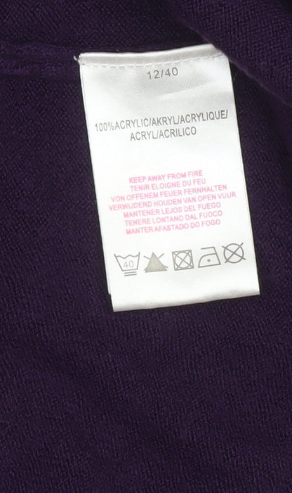 Womens UK Size 12 Forever Knit Purple Cardigan Jumper