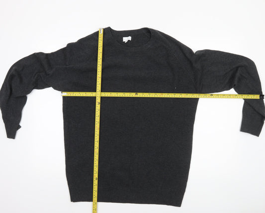 Linea Men's Grey Cotton Crew Neck Pullover Jumper L