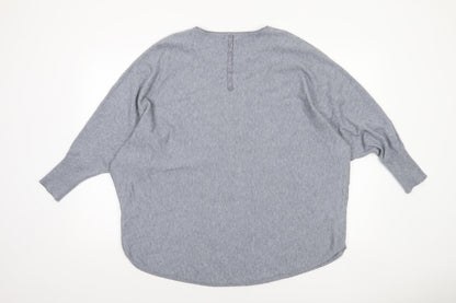 Obsession Women Grey One Size Relaxed Knit Pullover Jumper
