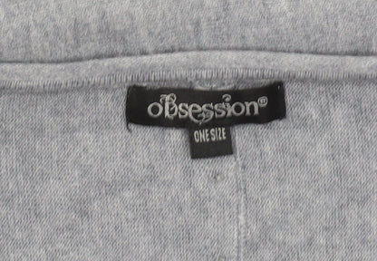 Obsession Women Grey One Size Relaxed Knit Pullover Jumper