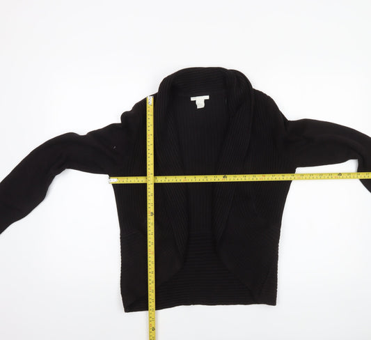 H&M Women’s Black Knit Open Front Cardigan Size 12