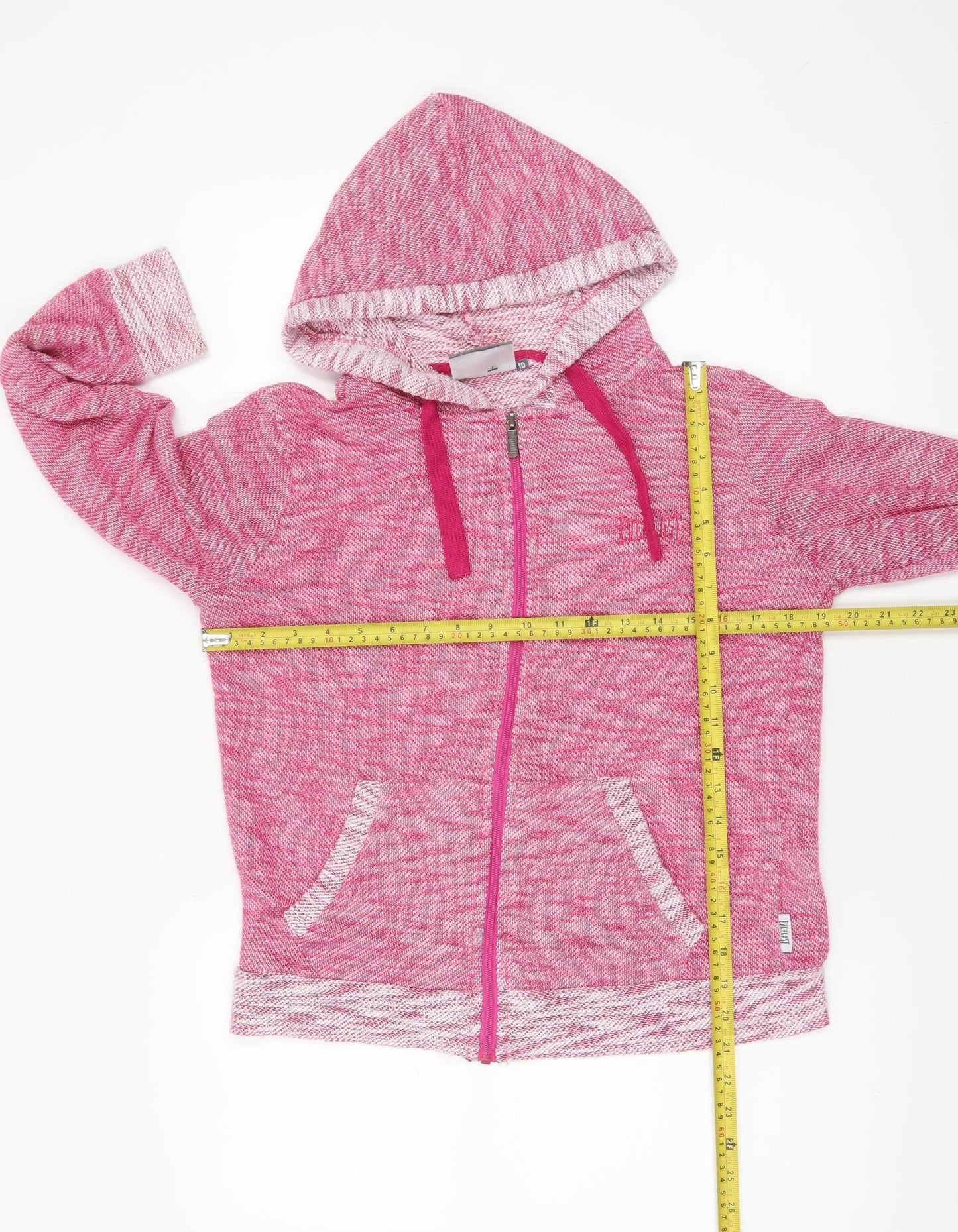 Everlast Womens Pink Full Zip Hoodie Size 10 Polyester Sportswear