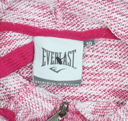 Everlast Womens Pink Full Zip Hoodie Size 10 Polyester Sportswear