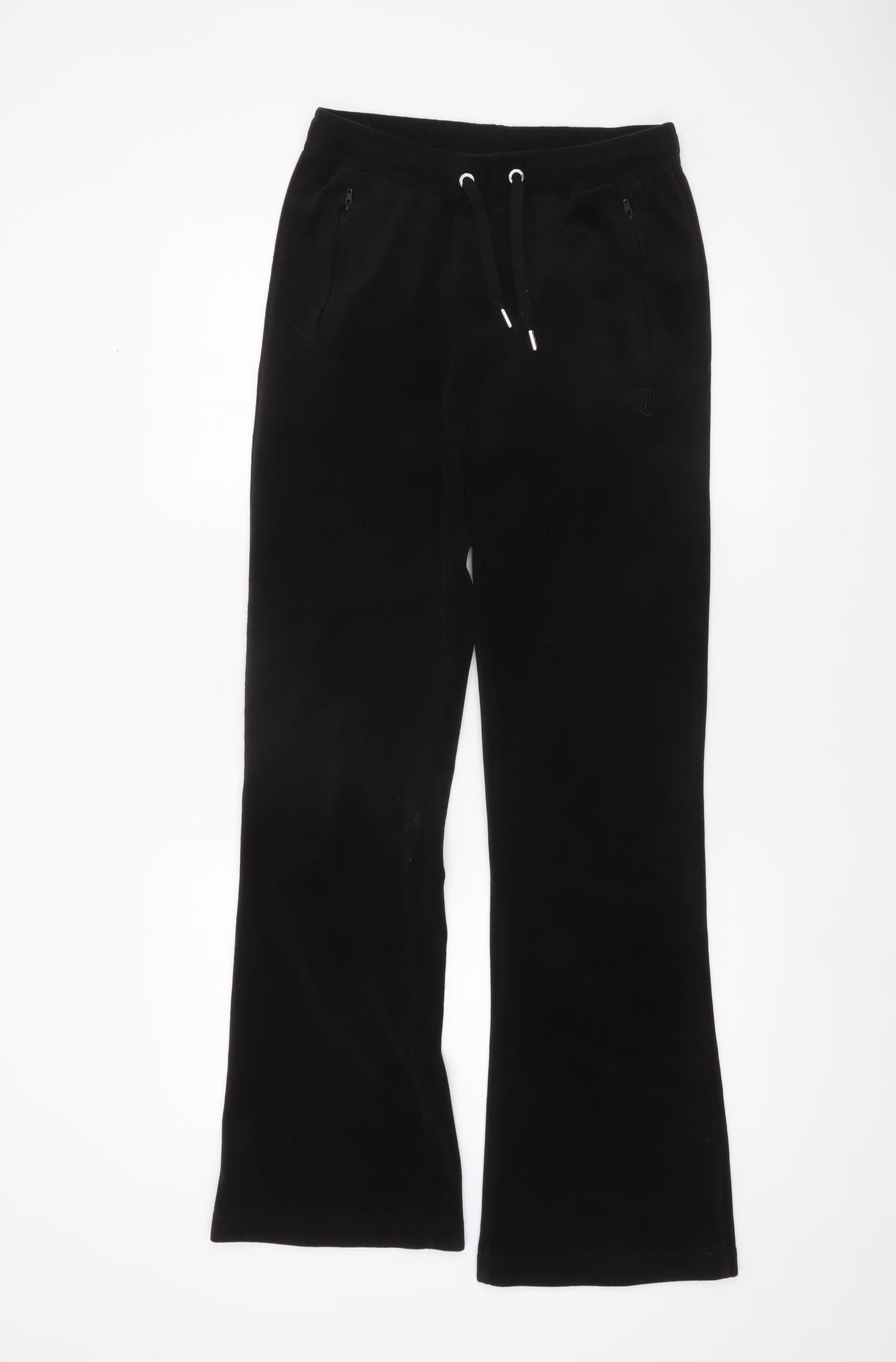 Juicy Couture Women Black Small Velour Flared Jogger Trousers